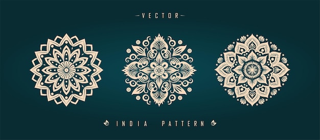 ベクトル インドの伝統的なパターン アジアのパターン