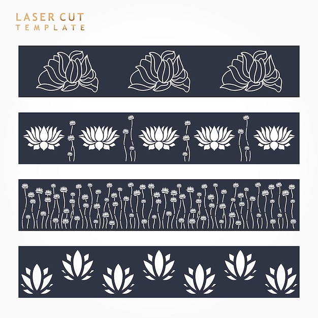 Indian traditional style lotus flower border pattern for decorative lasercut backlit board