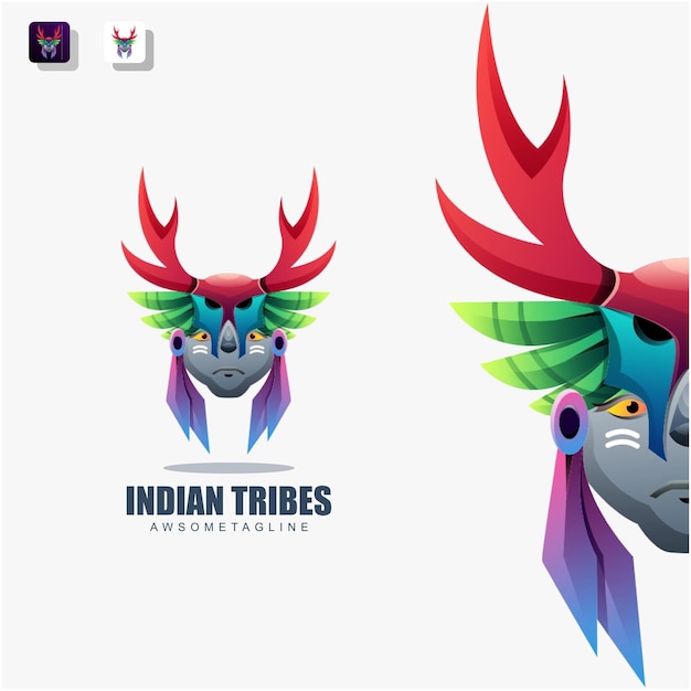 Design del logo colorato delle tribù indiane