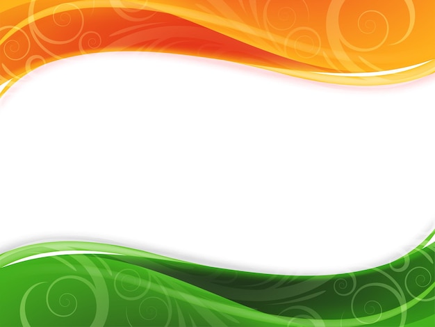 Vector indian tricolor theme wave style decorative background vector