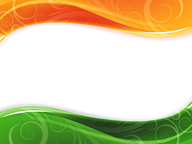 Vettore decorativo del fondo di stile dell'onda di tema tricolore indiano