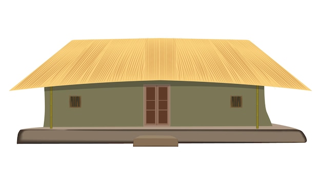 Vector indian village house front view vector illustration