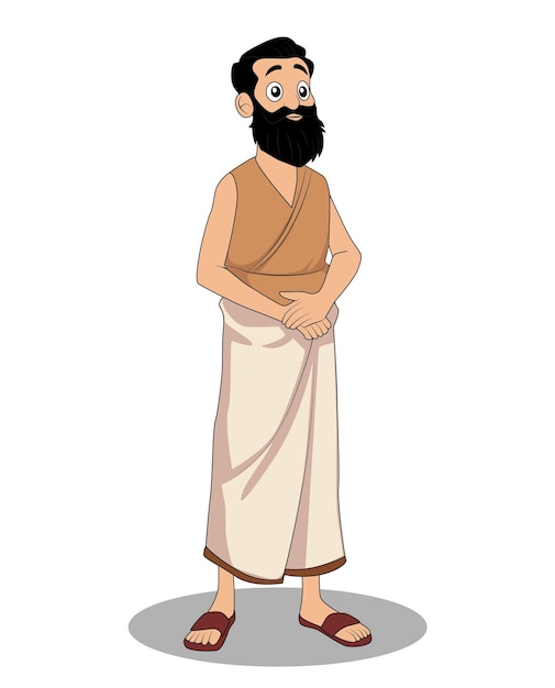 indian village man cartoon character design for cartoon stories