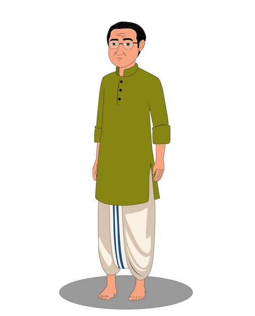 indian village man cartoon character design