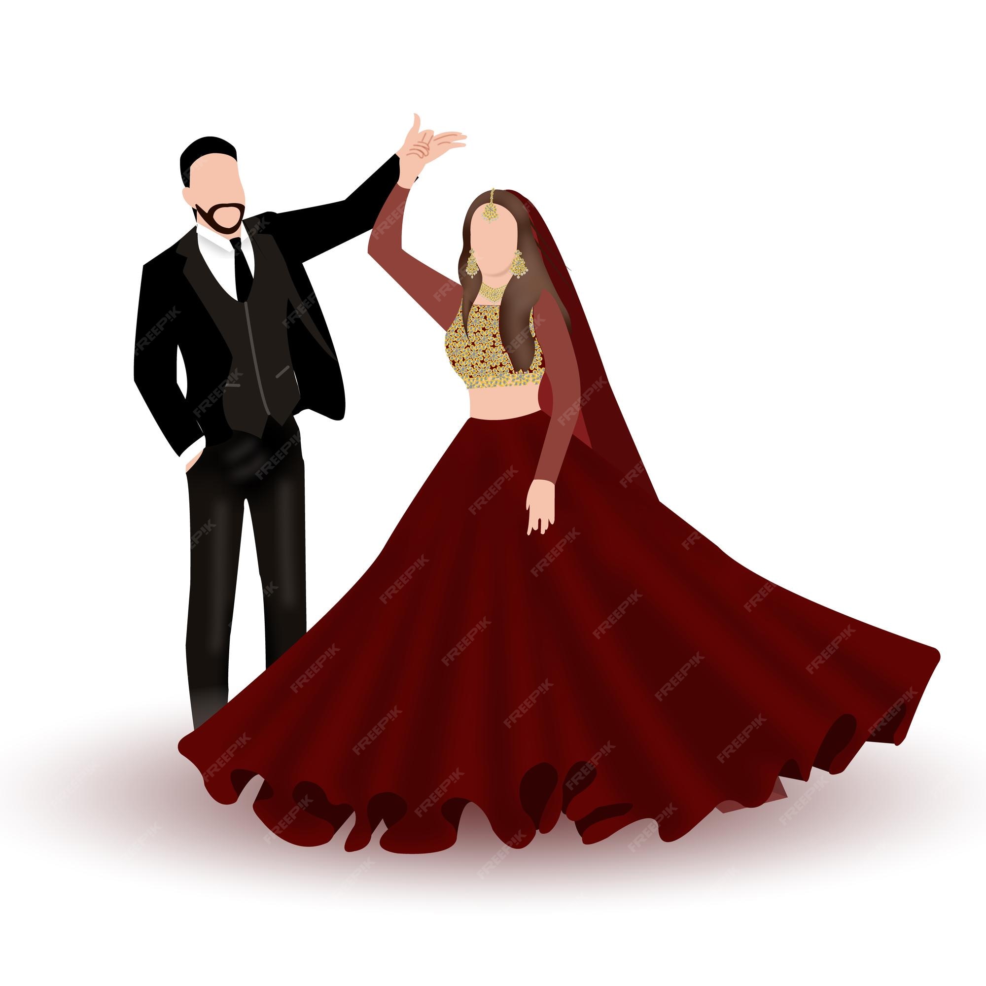 indian wedding clipart bride and groom