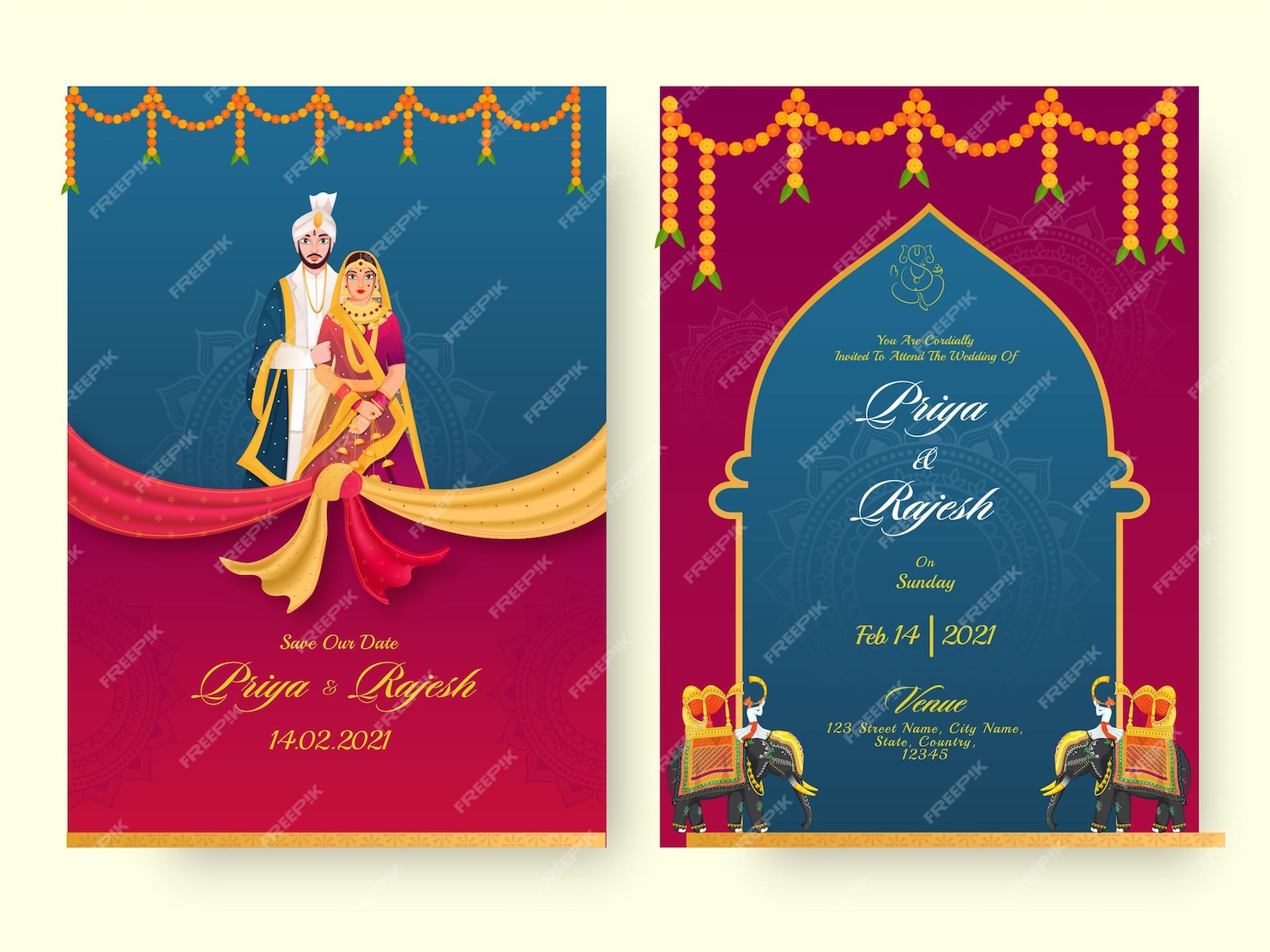 premium-vector-indian-wedding-invitation-card-template