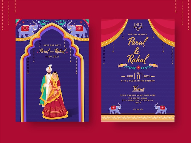 Indian Wedding Invitation Card Template