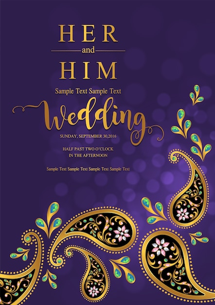 Indian wedding Invitation card templates.