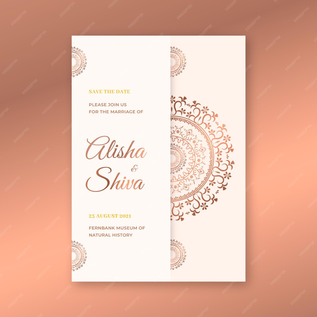 Premium Vector | Indian wedding invitation template