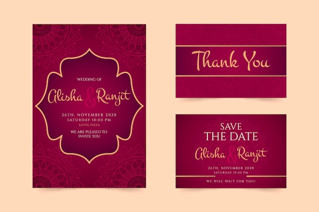 Indian wedding stationery concept