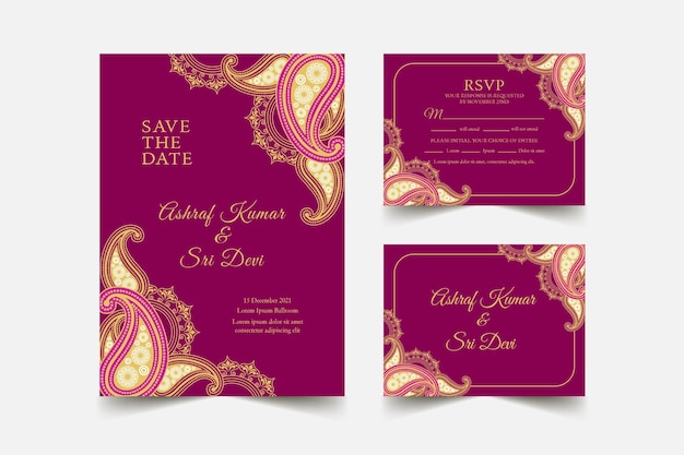 Indian wedding stationery template collection
