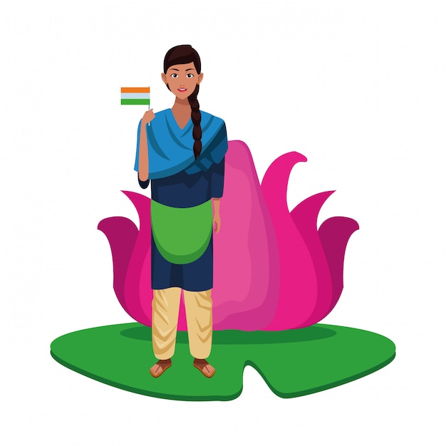 Indian woman avatar cartoon character