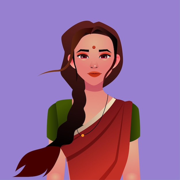 Vector indian woman house wife