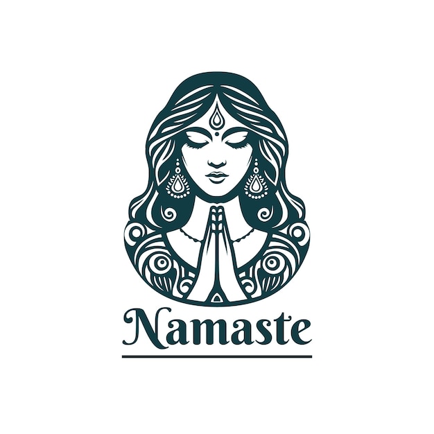 Indian woman namaste hand clipart