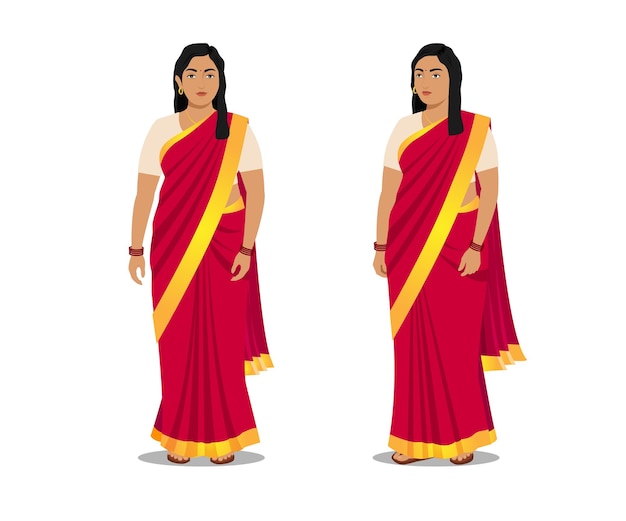 Vector indian woman in saree