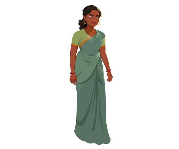 Vector indian woman in saree