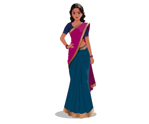 Vector indian woman in saree