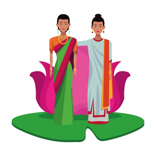 Indian women avatar cartoon character