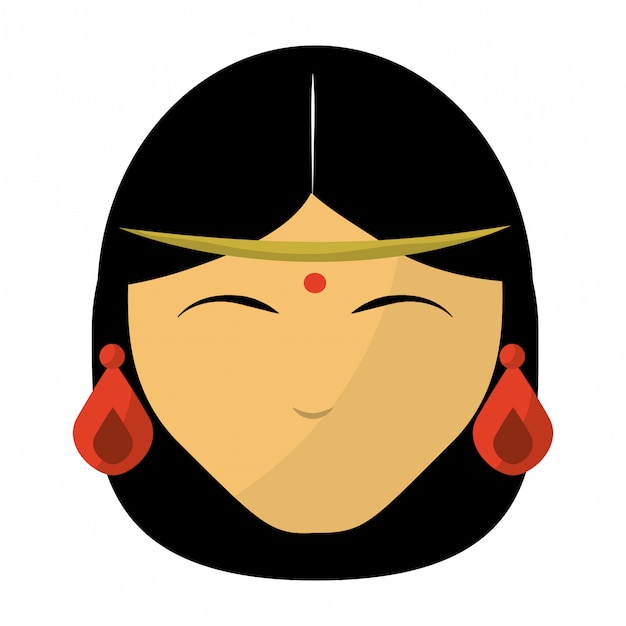 Vector indian women face