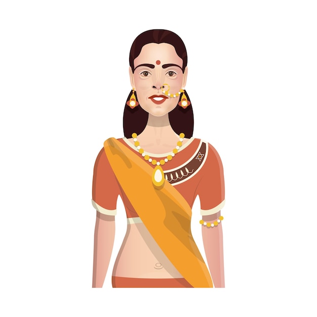 Vector indian women in a realistic style