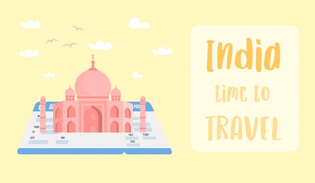 Indian World Famous Landmark Vector Banner Layout.