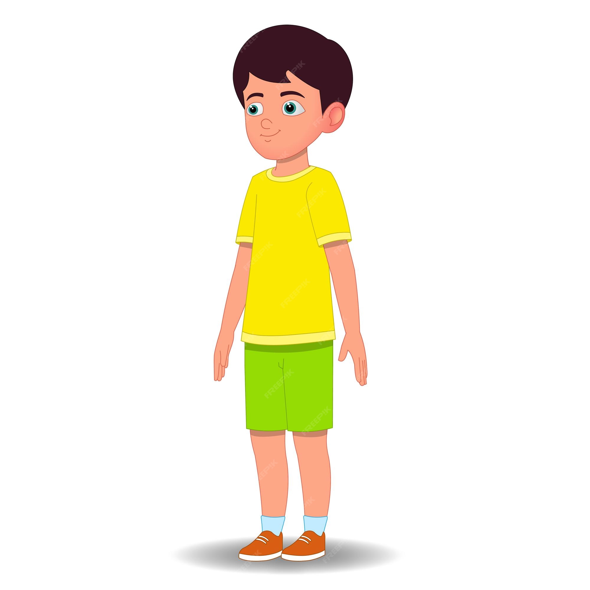 Premium Vector | Indian young boy standing pose, indian character, cute kid Premium Vector | Indian young boy standing pose, indian character, cute kid
