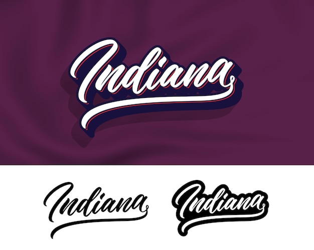 Indiana hand belettering ontwerp Moderne kalligrafie Vector illustratie Indiana tekst vector Trendy typografie design