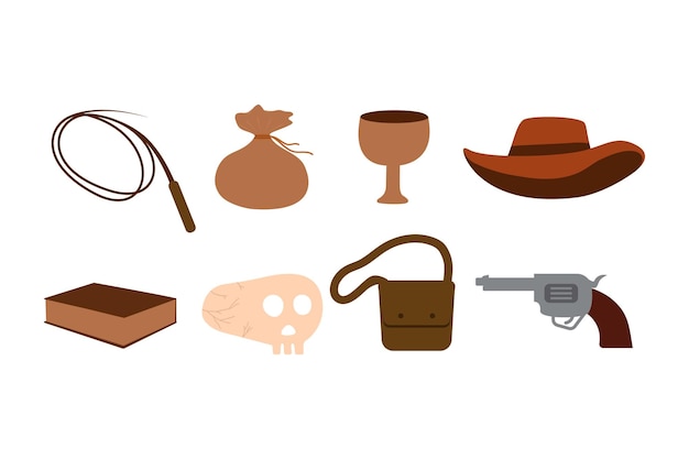 indiana jones icons design vector moderne illustratie