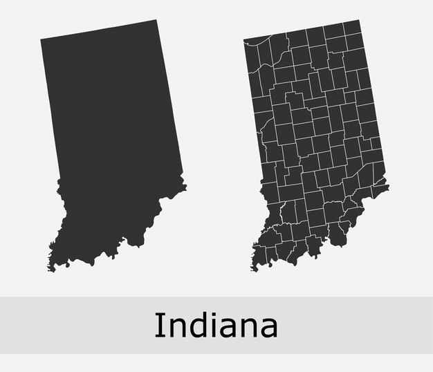 Vector indiana map counties outline