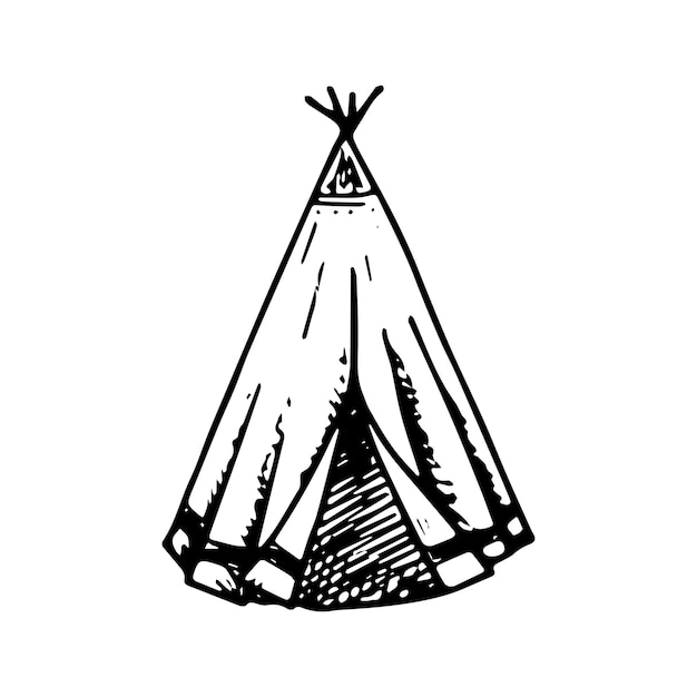 Indianen tent doodle.