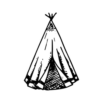 Scarabocchio della tenda degli indiani.
