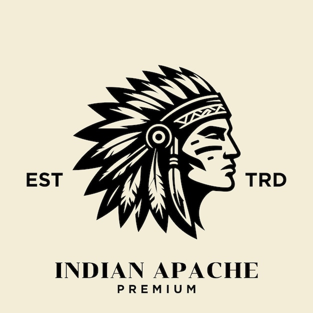 Vector indiase apache stam embleemontwerp pictogram