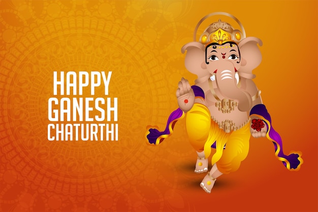 Indiase culturele festival happy ganesh chaturthi viering kaart