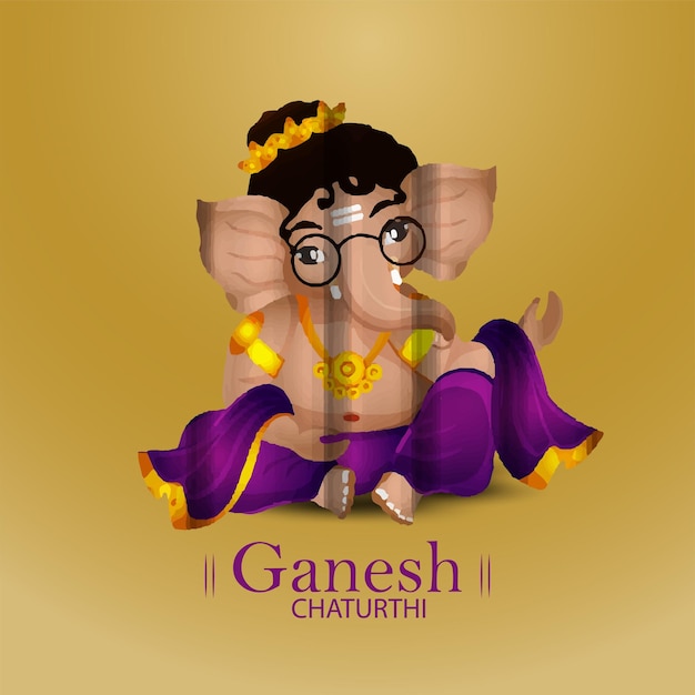 Indiase culturele festival happy ganesh chaturthi viering kaart