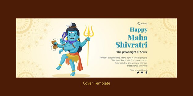 Indiase festival gelukkig Maha Shivratri voorblad ontwerpsjabloon