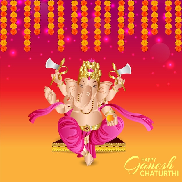 Indiase festival gelukkige Ganesh Chaturthi banier