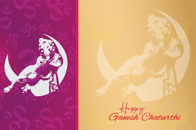 Vector indiase festival gelukkige ganesh chaturthi kaartontwerp
