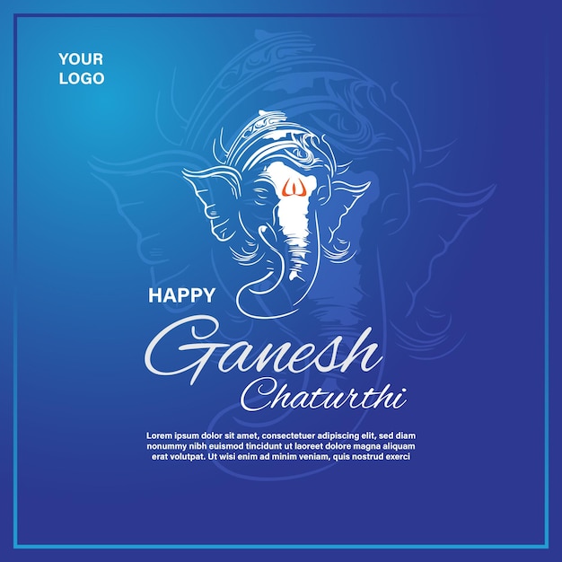 Indiase festival Gelukkige Ganesh Chaturthi poster