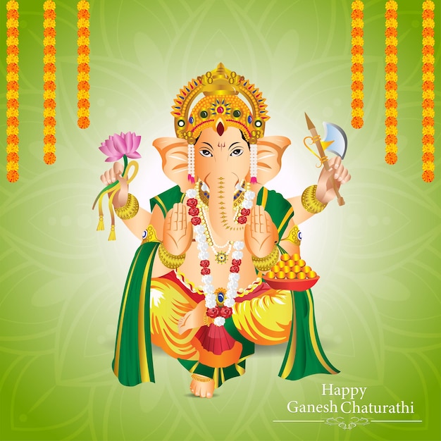 Indiase festival gelukkige ganesh chaturthi wenskaart