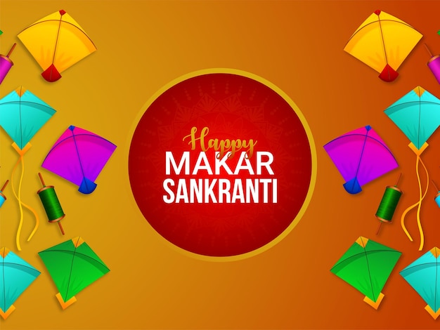 Indiase festival gelukkige Makar Sankranti sjabloon