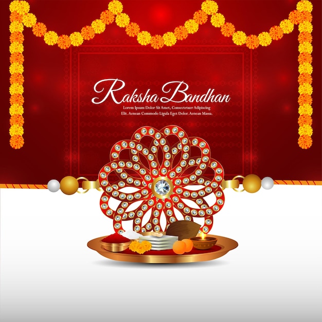 Indiase festival gelukkige raksha bandhan viering wenskaart met mooie rakhi