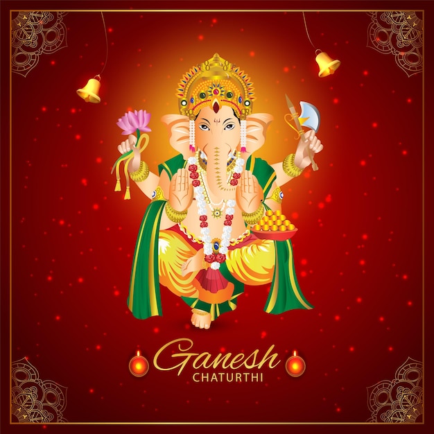 Indiase festival happy ganesh chaturthi uitnodiging wenskaart