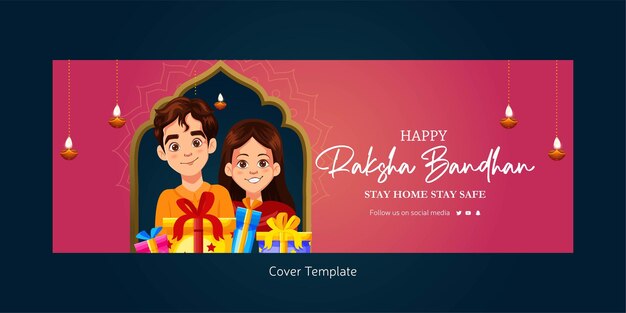 Indiase festival happy raksha bandhan voorbladsjabloon