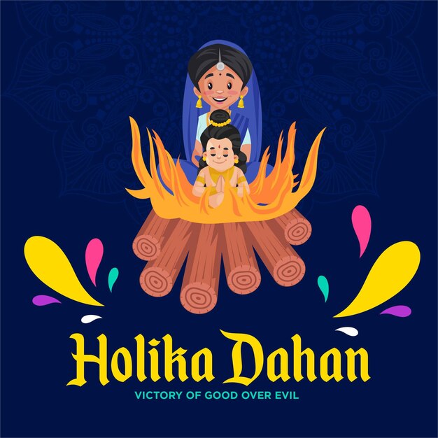 Indiase festival holika dahan banner ontwerp