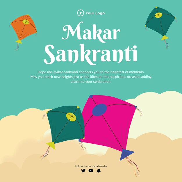 Indiase festival makar sankranti banner ontwerpsjabloon