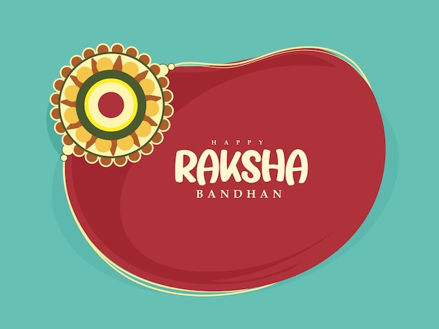 Vector indiase festival raksha bandhan hand lettering greeting card template design met rakhi en creatieve t