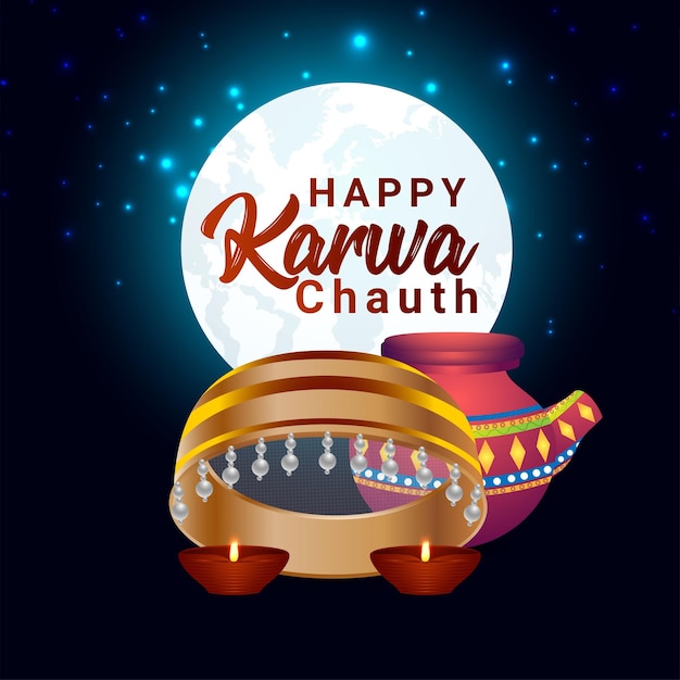 Indiase festival van gelukkige karwa chauth viering achtergrond