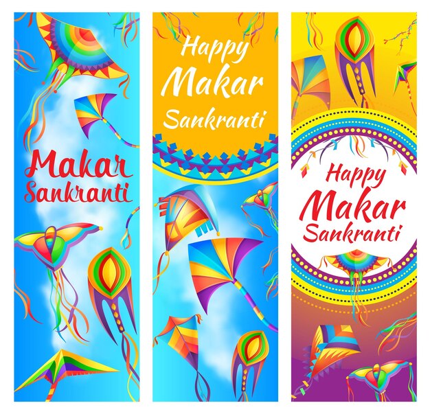 Indiase Makar Sankranti vakantie festival banners