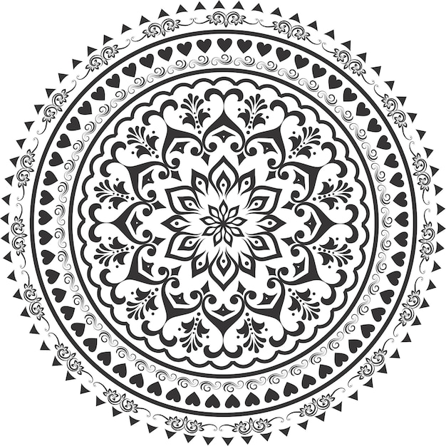 Indiase Mandala bloemmotief Vector ontwerp