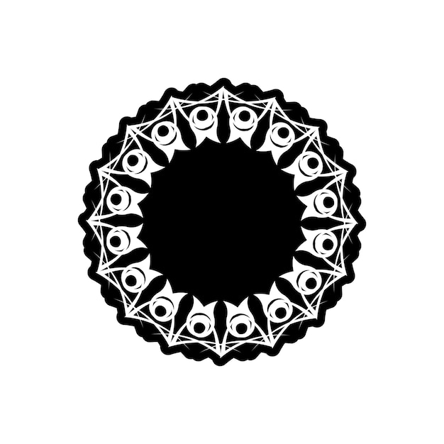 Indiase mandala logo zwart-wit logo decoratieve ronde ornamenten ongebruikelijke bloem vorm oosterse vector patronen van anti-stress therapie weven ontwerpelementen yoga logo's vector